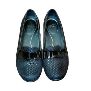 Dansko Oksana Polka Dot Loafer Black Size 39 Leather & Patent Comfort Flats Shoe